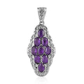 Amethyst Pendant in Stainless Steel 4.15 ctw - Sticky add to cart bar