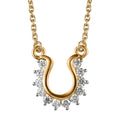 Moissanite Fancy Lucky Horseshoe Necklace (Size - 18) in Vermeil YG Sterling Silver 0.38 ctw - Sticky add to cart bar