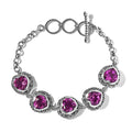 Artisan Crafted African Lilac Quartz (Triplet) Heart Bracelet in Sterling Silver (7.25 In) 18.15 ctw - Sticky add to cart bar