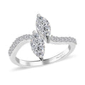 Moissanite Snake Inspired Eternal Love Ring in Platinum Over Sterling Silver 1.35 ctw - Sticky add to cart bar