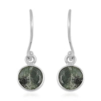 Emerald Drop Earrings in Rhodium Over Sterling Silver 1.28 ctw
