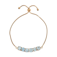 Blue Topaz Adjustable Bolo Bracelet in 14K Yellow Gold Over Sterling Silver 2.00 ctw
