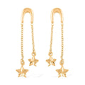14K YG Over Sterling Silver Star Dangle Earrings (1.60 g) - Sticky add to cart bar