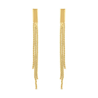 14K RG Over Sterling Silver Fringe Dangle Earrings (1.7 g)