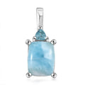 Larimar and Betroka Blue Apatite 2.60 ctw Pendant in Platinum Over Sterling Silver - Sticky add to cart bar