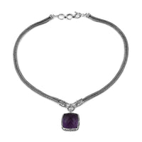 Bali Legacy Amethyst Dragon Necklace in Sterling Silver 50.00 ctw
