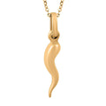 14K Yellow Gold Cornicello Italian Horn Good Luck Pendant Charm Necklace 18 Inches 1.48 Grams - Sticky add to cart bar