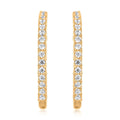 14K Yellow Gold Simulated Diamond Endless Hoop Earrings 0.25 ctw - Sticky add to cart bar