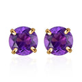 14K Yellow Gold Aquamarine Solitaire Stud Earrings 0.50 ctw - Sticky add to cart bar