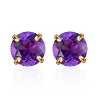 14K Yellow Gold Aquamarine Solitaire Stud Earrings 0.50 ctw