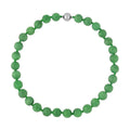 Green Jade Carved 13-15mm Beaded Necklace (20 Inches) in Sterling Silver 684.00 ctw - Sticky add to cart bar