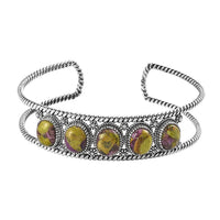 Artisan Crafted Tasmanian Stichtite Cuff Bracelet in Sterling Silver (7.25 In) 12.00 ctw