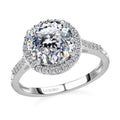 Luxoro 10K White Gold 120 Facets Moissanite Halo Ring (Size 10.0) 2.75 ctw - Sticky add to cart bar