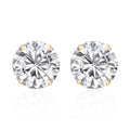14K Yellow Gold Simulated Diamond Solitaire Stud Earrings 1.60 ctw - Sticky add to cart bar