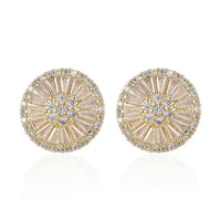 Cubic Zirconia Earring Pure White Stainless Steel 2.10 ctw