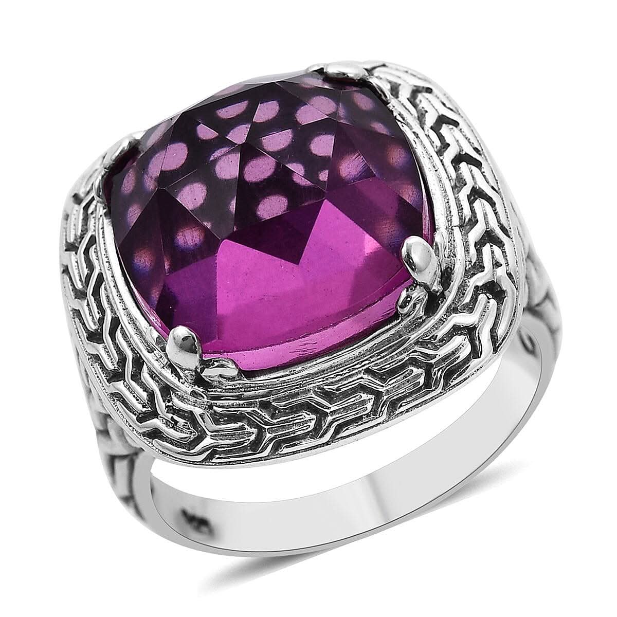 Bali Legacy African Lilac Quartz (Triplet) Ring in Sterling Silver 11.50 ctw