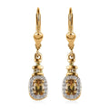 Premium Golden Tanzanite, Multi Gemstone Lever Back Earrings in Vermeil YG Over Sterling Silver 1.00 ctw - Sticky add to cart bar
