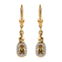 Premium Golden Tanzanite, Multi Gemstone Lever Back Earrings in Vermeil YG Over Sterling Silver 1.00 ctw