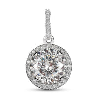 One Time Only Luxoro 10K White Gold 120 Facets Moissanite (Rnd 9mm) Pendant 2.75 ctw