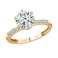 One Time Only LUXORO 10K White Gold 100 Facets Moissanite (Rnd 8mm) Ring (Size 10.0) 1.90 ctw