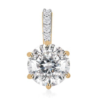 LUXORO 10K White Gold 100 Facets Moissanite Pendant 1.80 ctw