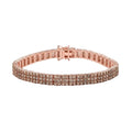 Natural Champagne Diamond Cluster Bracelet in Vermeil Rose Gold Over Sterling Silver (6.50 In) 16.90 Grams 9.00 ctw - Sticky add to cart bar