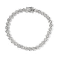 Diamond Floral Bracelet in Platinum Over Sterling Silver (8.00 In) 1.00 ctw - Sticky add to cart bar