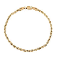 3mm Rope Bracelet in 10K Yellow Gold (7.50 In) 2.30 Grams