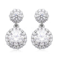 Moissanite Dangle Earrings in Rhodium Over Sterling Silver 2.75 ctw - Sticky add to cart bar