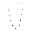 Chrome Diopside Station Necklace 20 Inches in Sterling Silver 13.85 ctw - Sticky add to cart bar
