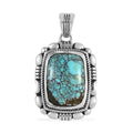 Artisan Crafted Blue Moon Turquoise Solitaire Pendant without Chain in Sterling Silver 5.85 ctw - Sticky add to cart bar