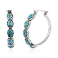 Artisan Crafted Blue Moon Turquoise Hoop Earrings in Sterling Silver 4.40 ctw - Sticky add to cart bar