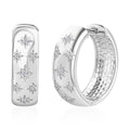 Moissanite Hoop Earrings in Platinum Over Sterling Silver 0.10 ctw - Sticky add to cart bar