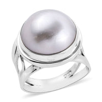 BALI LEGACY White Mabe Pearl Ring in Sterling Silver 7 Grams