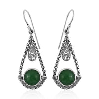 BALI LEGACY Green Jade Earrings in Sterling Silver 4.50 ctw