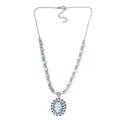 Larimar and Multi Gemstone Necklace 20 Inches in Platinum Over Sterling Silver 17 Grams 46.75 ctw - Sticky add to cart bar