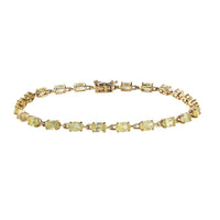 LUXORO 10K Yellow Gold Premium Chrysoberyl Tennis Bracelet (7.25 In) 3 Grams 5.75 ctw