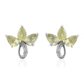 Premium Natural Chrysoberyl and White Zircon Stud Earrings in Platinum Over Sterling Silver 1.90 ctw - Sticky add to cart bar