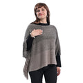 Brown Poncho with Tassel (Acrylic, One Size Fits Most, 20"x35+5") - Sticky add to cart bar