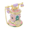 White Austrian Crystal Enameled Telephone Shape Trinket Box in Goldtone (1.97""Ãƒâ€”2.97"") - Sticky add to cart bar