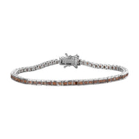 Orange Diamond Bracelet in Platinum Over Sterling Silver (7.25 In) 2.25 ctw