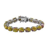 Tasmanian Stichtite Tennis Bracelet in Platinum Over Sterling Silver (8.00 In) 44.90 ctw