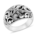 BALI LEGACY Natural White Zircon Dragonfly Ring in Sterling Silver 12.10 Grams 0.60 ctw - Sticky add to cart bar