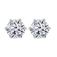 14K White Gold Luxuriant Lab Grown Diamond G-H SI Solitaire Stud Earrings 1.00 ctw