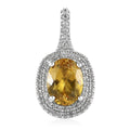 Brazilian Golden Apatite and White Zircon Pendant in Platinum Over Sterling Silver 2.15 ctw - Sticky add to cart bar
