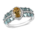 Brazilian Golden Apatite and Multi Gemstone Ring in Platinum Over Sterling Silver 2.10 ctw (Delivery in 3-5 Business Days) - Sticky add to cart bar