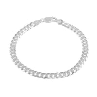 Italian Sterling Silver Flat Pave Bracelet (7.50 In) 8.5 Grams