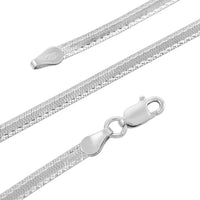 Italian Sterling Silver Herringbone Necklace (18 Inches) (6.3 g)