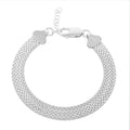 Italian Sterling Silver Bismark 8 Lines Pave Bracelet (7.00 In) (6.90 g) - Sticky add to cart bar