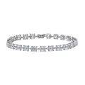LUXORO 10K White Gold Asscher Cut Moissanite Link Bracelet (6.50 In) 4 Grams 13.85 ctw (Delivery in 7-10 Business Days) - Sticky add to cart bar
